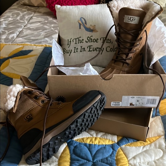 UGG Brown Winter Rain Boots - Picture 1 of 4